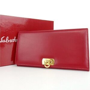 Salvatore Ferragamo Red Leather Wallet